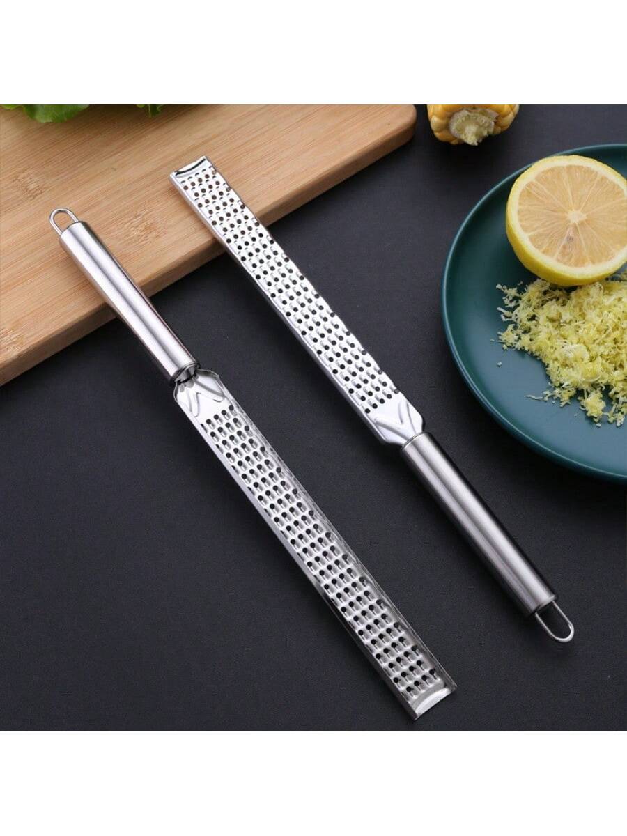 1pc Portable Stainless Steel Citrus Zester & Lemon Grater With Long Handle - Perfect For Chocolate, Cheese & Fruit Peeling - Ideal For Outdoor Camping & Home Use