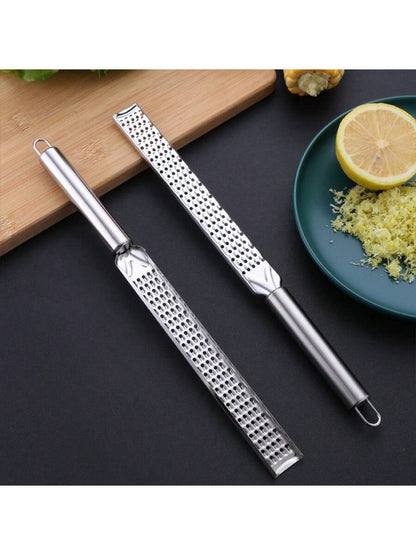 1pc Portable Stainless Steel Citrus Zester & Lemon Grater With Long Handle - Perfect For Chocolate, Cheese & Fruit Peeling - Ideal For Outdoor Camping & Home Use