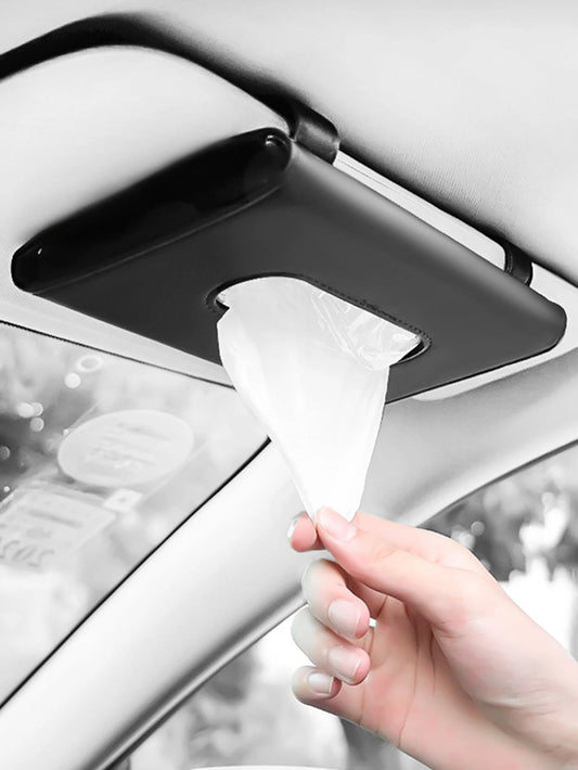 1pc PU Car Sun Visor Tissue Box