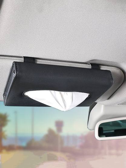 1pc PU Car Sun Visor Tissue Box