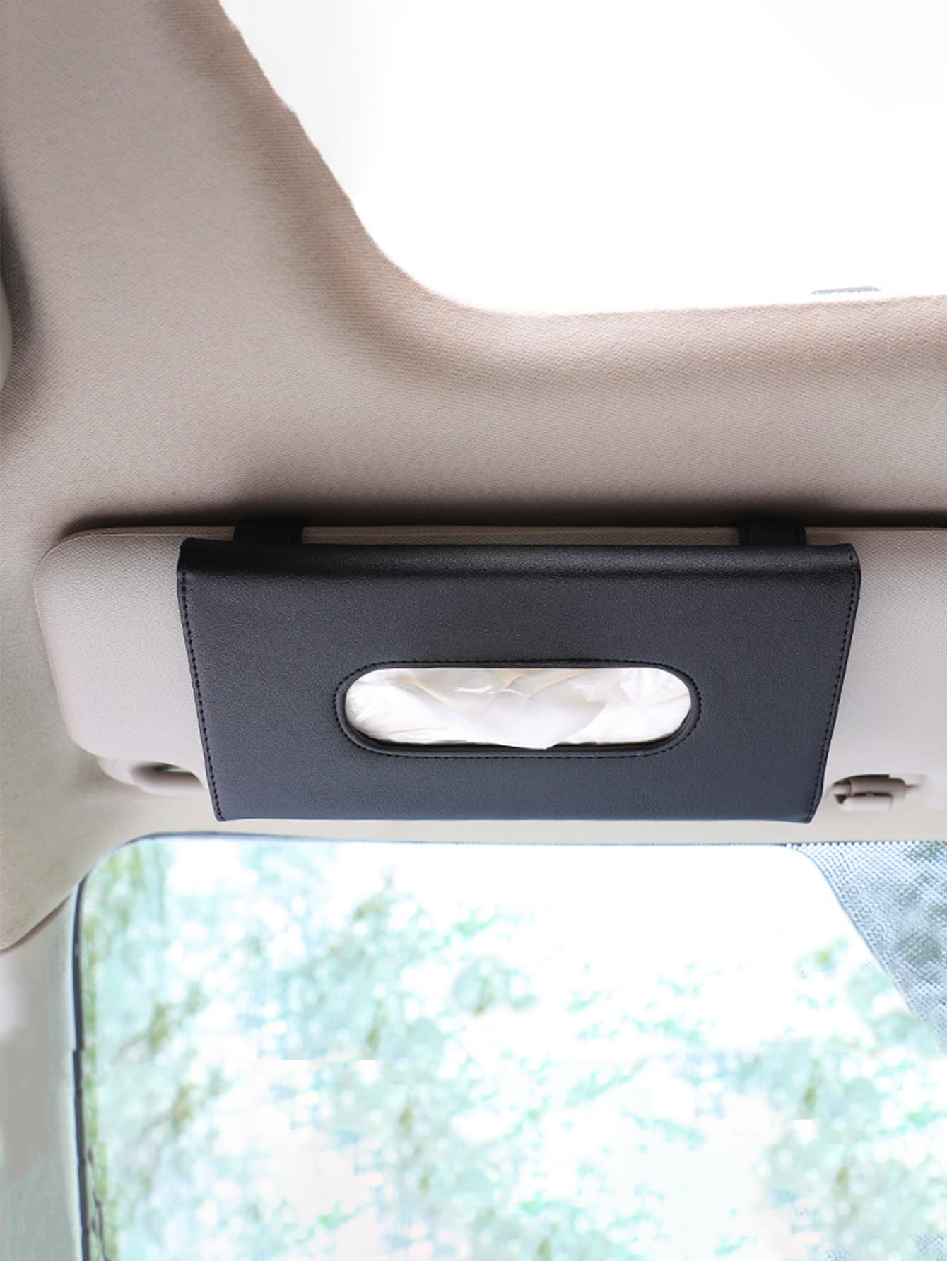 1pc PU Car Sun Visor Tissue Box