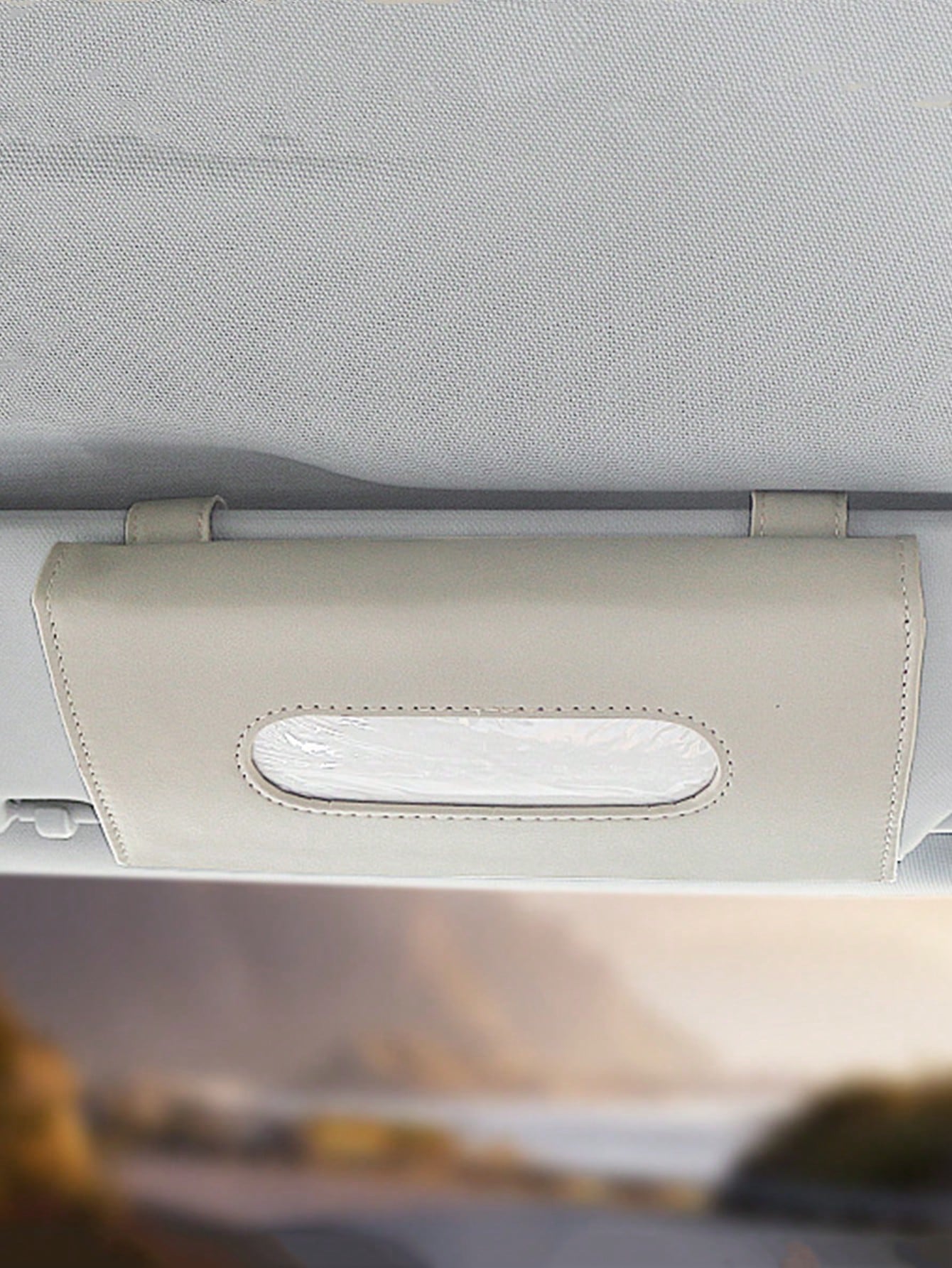 1pc PU Car Sun Visor Tissue Box