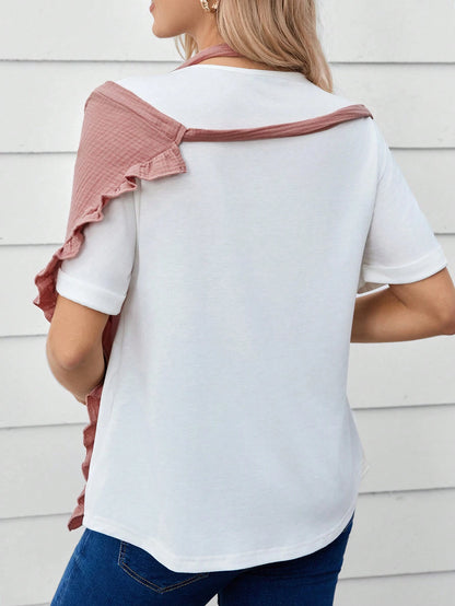 1pc Pure Cotton Soft Skin-Friendly Nursing Cover With Lace Trim For Breastfeeding Moms, Great For Outdoor Use