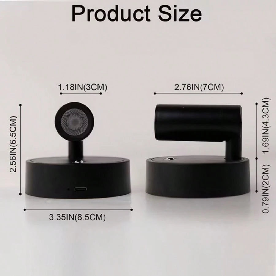1pc Rechargeable LED Mini Spotlight, 3 Color Temperature Switching With Stepless Dimming, Can Be Wall-Mounted As Indoor Ambient Wall Light, Floor-Standing For Plant Lighting, Or Hung As Small Pendant