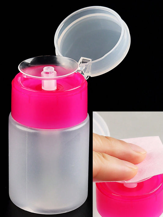 1Pc Red Nail Polish Remover Pump Empty Dispenser Bottle For Cleanser Toner Nail Polish Remover Pump Lip & Eye Makeup Remover Top Cap Nails Nails Supplies Nail Stuff