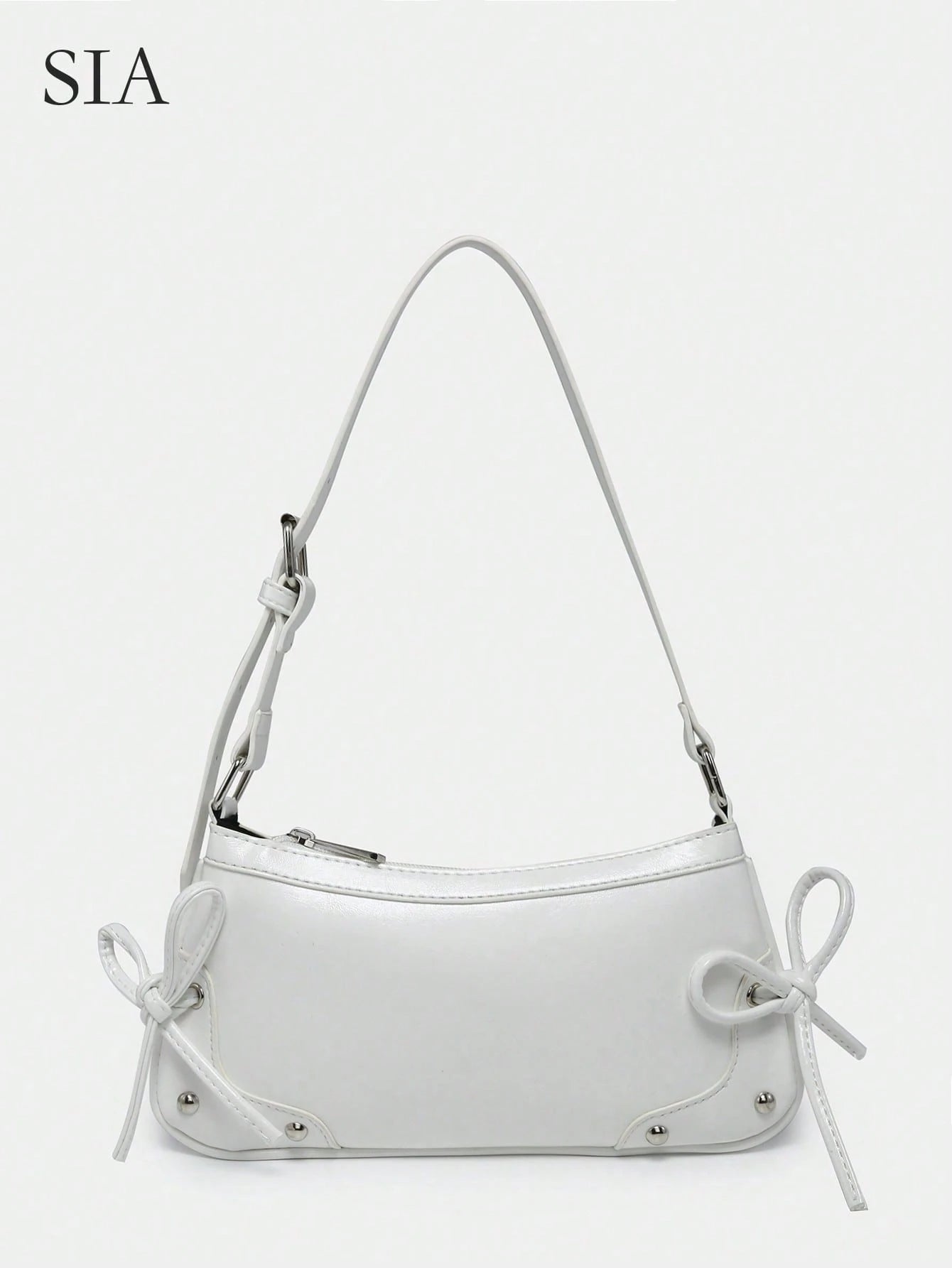 1pc Retro Bowknot Accent Decorative Cross-Body Underarm Baguette Bag, Suitable For Date, Outing, Party, Yellow