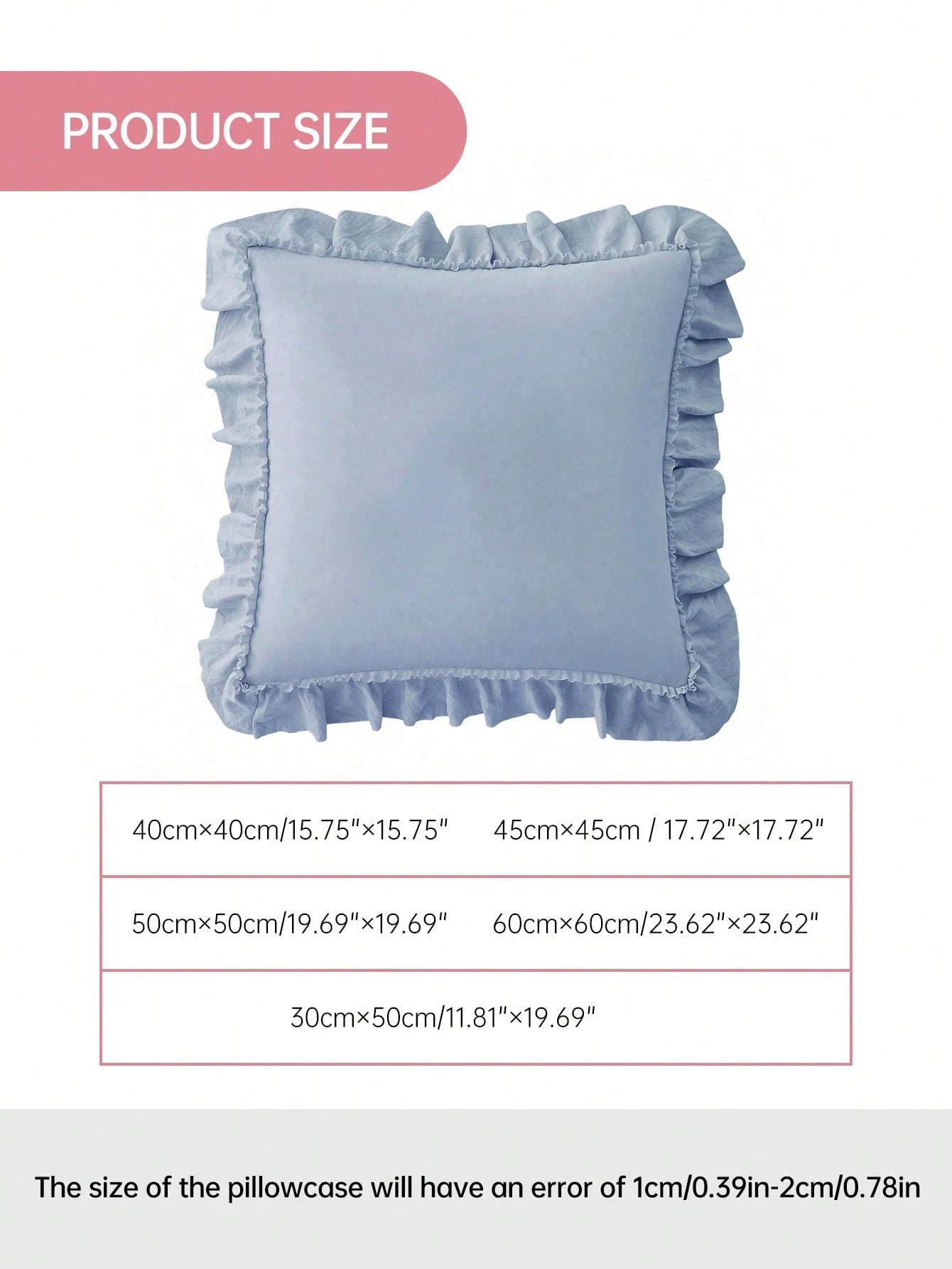 1pc Romantic French Ruffled Quilted Envelope Pillow Cover (Pillow Insert Not Included), Exquisite Romantic Decorative Pillow Sham For Bedroom/Dorm/Sofa/Lounge Chair, Great Gift For Loved Ones Or Frien