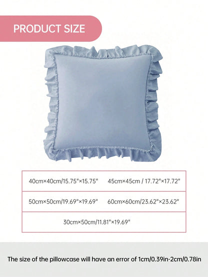 1pc Romantic French Ruffled Quilted Envelope Pillow Cover (Pillow Insert Not Included), Exquisite Romantic Decorative Pillow Sham For Bedroom/Dorm/Sofa/Lounge Chair, Great Gift For Loved Ones Or Frien