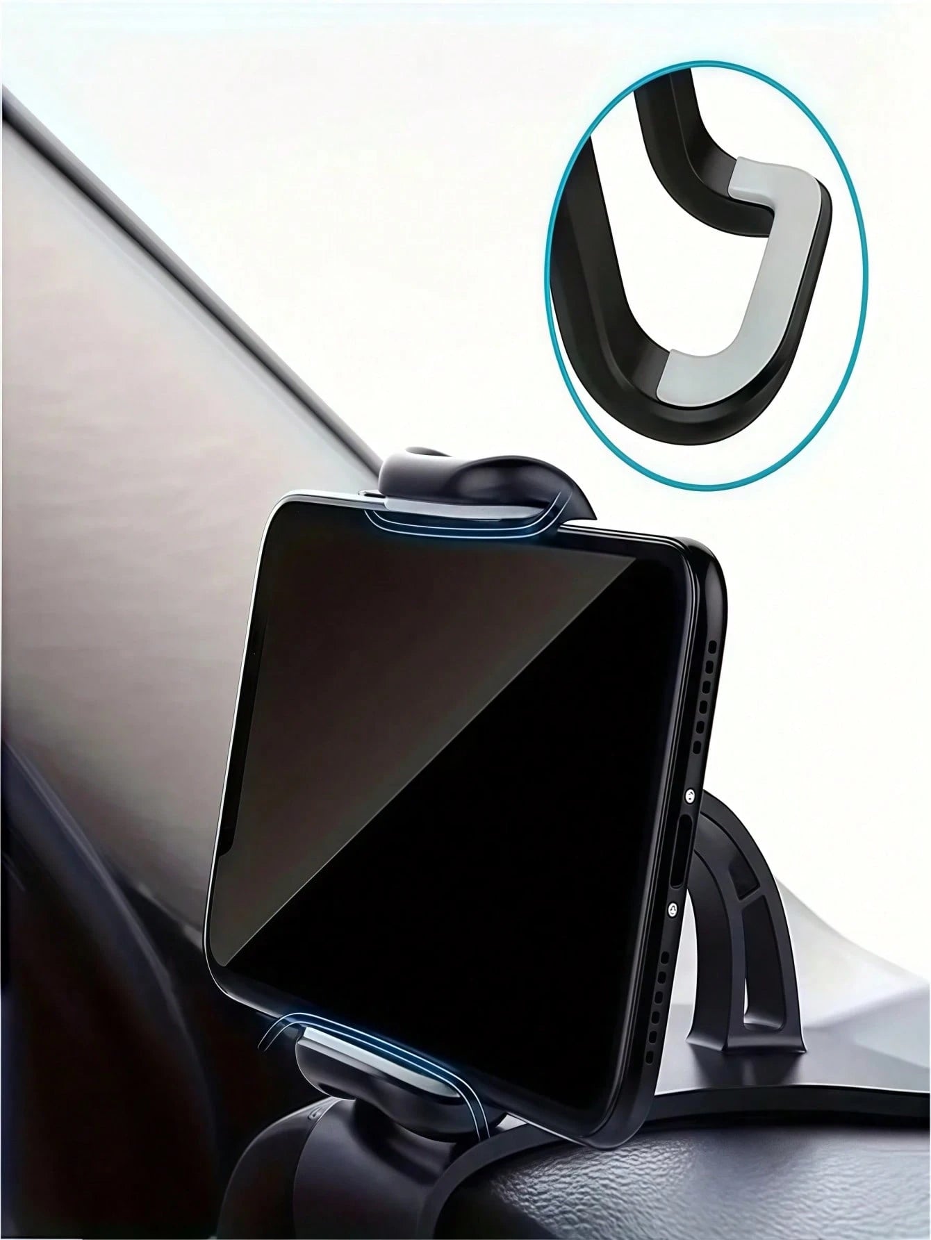 1pc Rotatable Car Phone Holder, Multifunctional Phone Stand, 360° Rotating Car Dashboard Phone Holder- Stable Gravity Lock, Anti-Shake, Air Vent Mount- Adjustable, Easy Installation, Compact Design