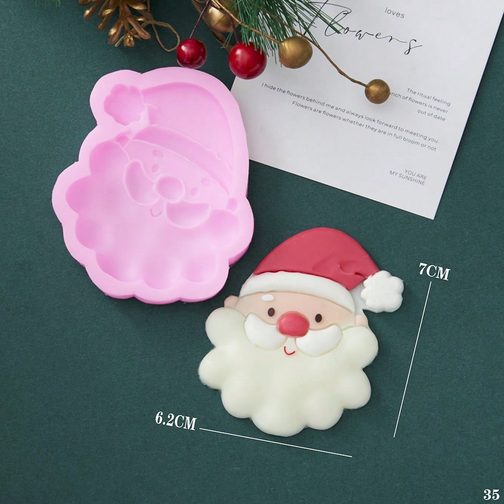 1pc Santa Claus Pattern Silicone Mold, Suitable For Photography Props, Handmade Crafts, Plaster And Holiday Candle Decoration, Easy Release, Reusable