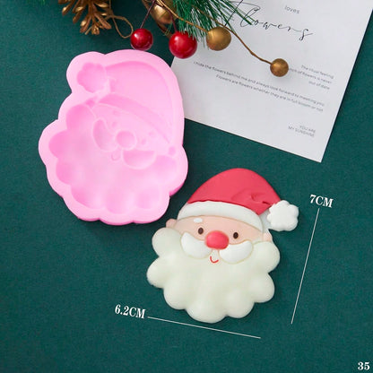 1pc Santa Claus Pattern Silicone Mold, Suitable For Photography Props, Handmade Crafts, Plaster And Holiday Candle Decoration, Easy Release, Reusable
