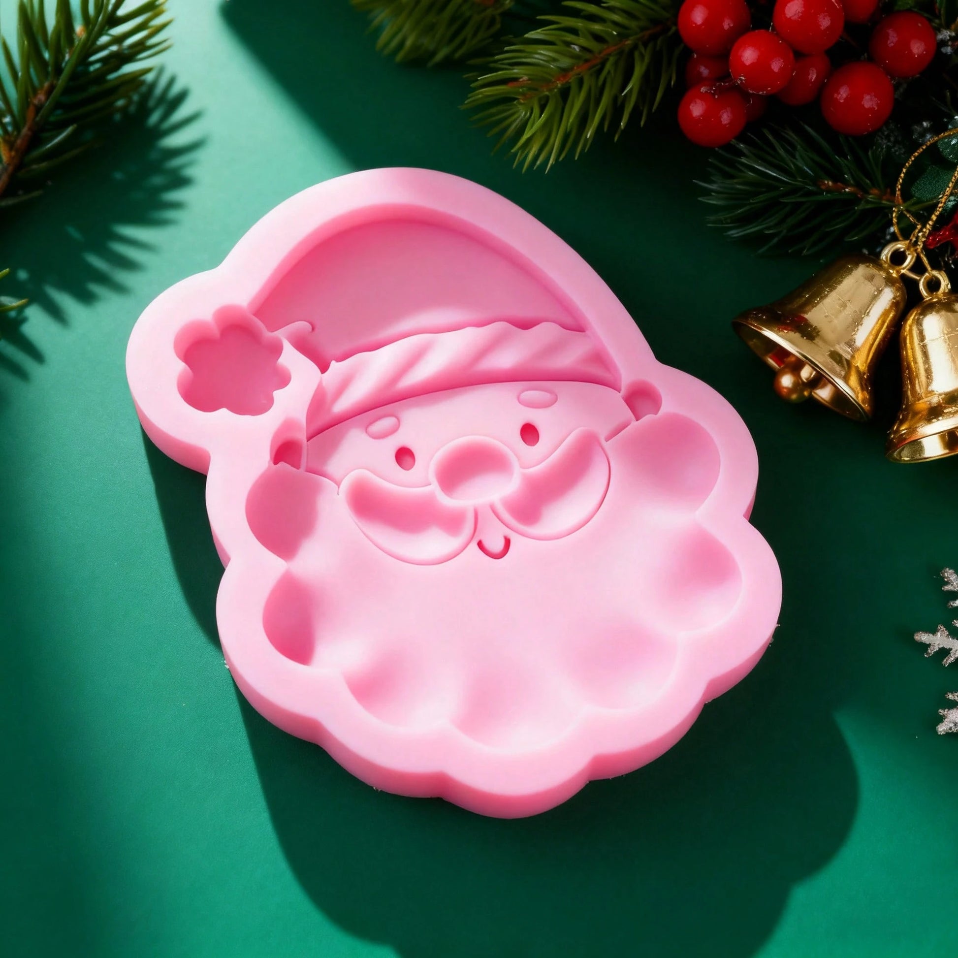 1pc Santa Claus Pattern Silicone Mold, Suitable For Photography Props, Handmade Crafts, Plaster And Holiday Candle Decoration, Easy Release, Reusable