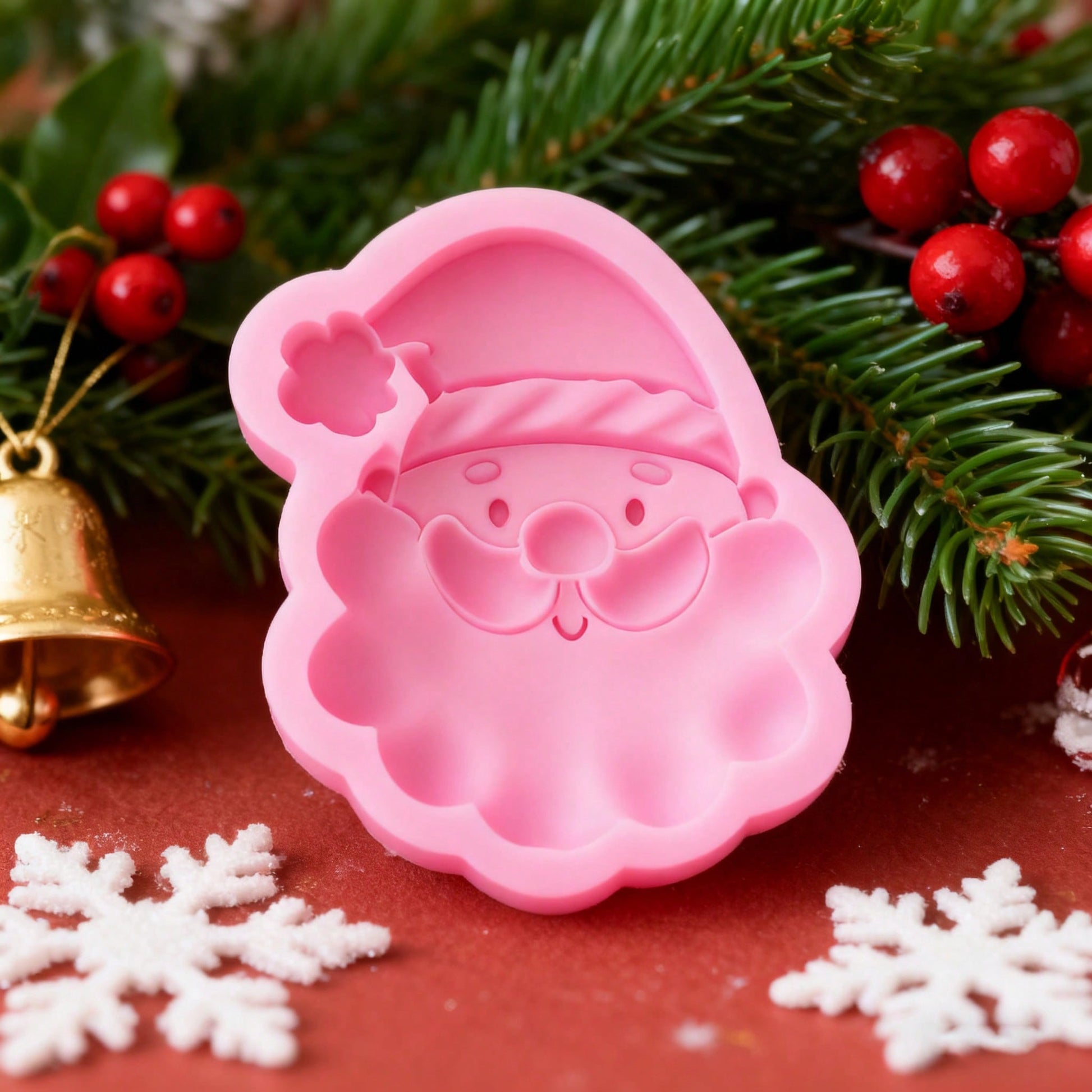 1pc Santa Claus Pattern Silicone Mold, Suitable For Photography Props, Handmade Crafts, Plaster And Holiday Candle Decoration, Easy Release, Reusable