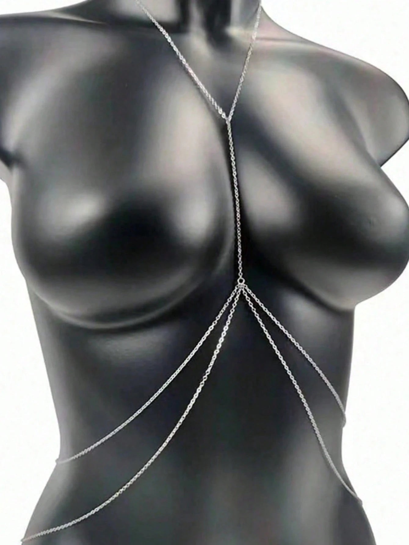 1pc Sexy Women's Body Chain, Multi-Layer Rhinestone Cross Bikini Bra Body Jewelry, Summer Beach Vacation Crystal Belly Waist Chain, Party Essential X-Shaped Waist Chain (Material Is Iron, Please Do No
