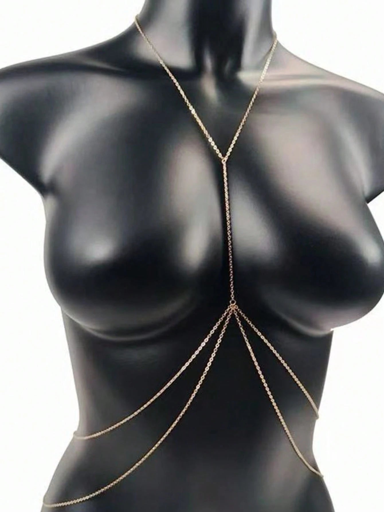 1pc Sexy Women's Body Chain, Multi-Layer Rhinestone Cross Bikini Bra Body Jewelry, Summer Beach Vacation Crystal Belly Waist Chain, Party Essential X-Shaped Waist Chain (Material Is Iron, Please Do No