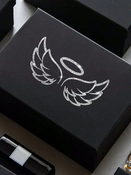 1pc Shiny Crystal Angel Wings Vinyl Decal Sticker- Suitable For Cars, Trucks, Windows, Walls, Cups, Laptops, Etc.