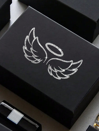 1pc Shiny Crystal Angel Wings Vinyl Decal Sticker- Suitable For Cars, Trucks, Windows, Walls, Cups, Laptops, Etc.