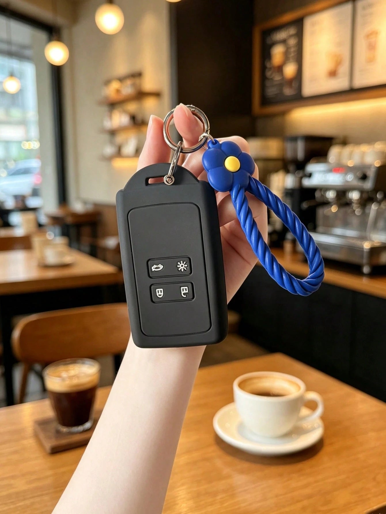 1PC Silicone Flower Lanyard Bowknot Suitable For Dongfeng Renault Koleos Key Cover Koleos 2022 Model Renault Car Fashion Women Protective Case