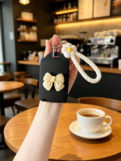 1PC Silicone Flower Lanyard Bowknot Suitable For Dongfeng Renault Koleos Key Cover Koleos 2022 Model Renault Car Fashion Women Protective Case