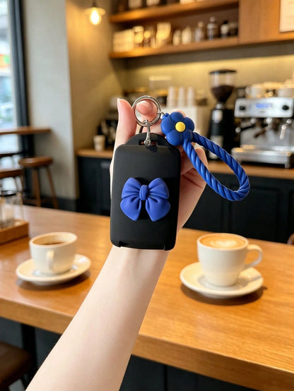 1PC Silicone Flower Lanyard Bowknot Suitable For Dongfeng Renault Koleos Key Cover Koleos 2022 Model Renault Car Fashion Women Protective Case