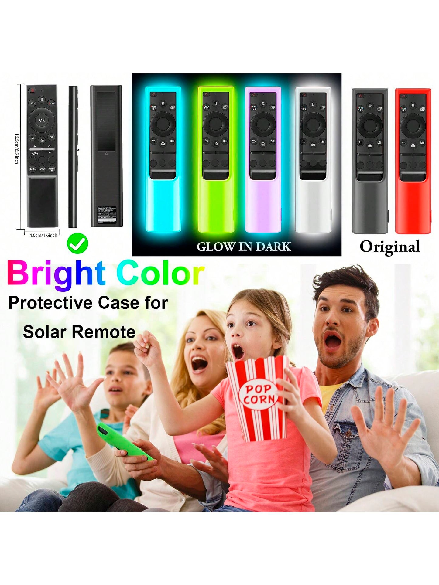 1pc Silicone Protective Case, Compatible With Samsung Smart TV Remote (2021/2022 Models), Slip-Resistant With Lanyard, Glow-In-The-Dark