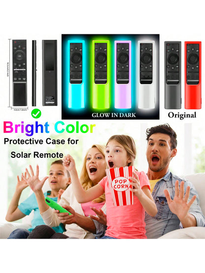 1pc Silicone Protective Case, Compatible With Samsung Smart TV Remote (2021/2022 Models), Slip-Resistant With Lanyard, Glow-In-The-Dark