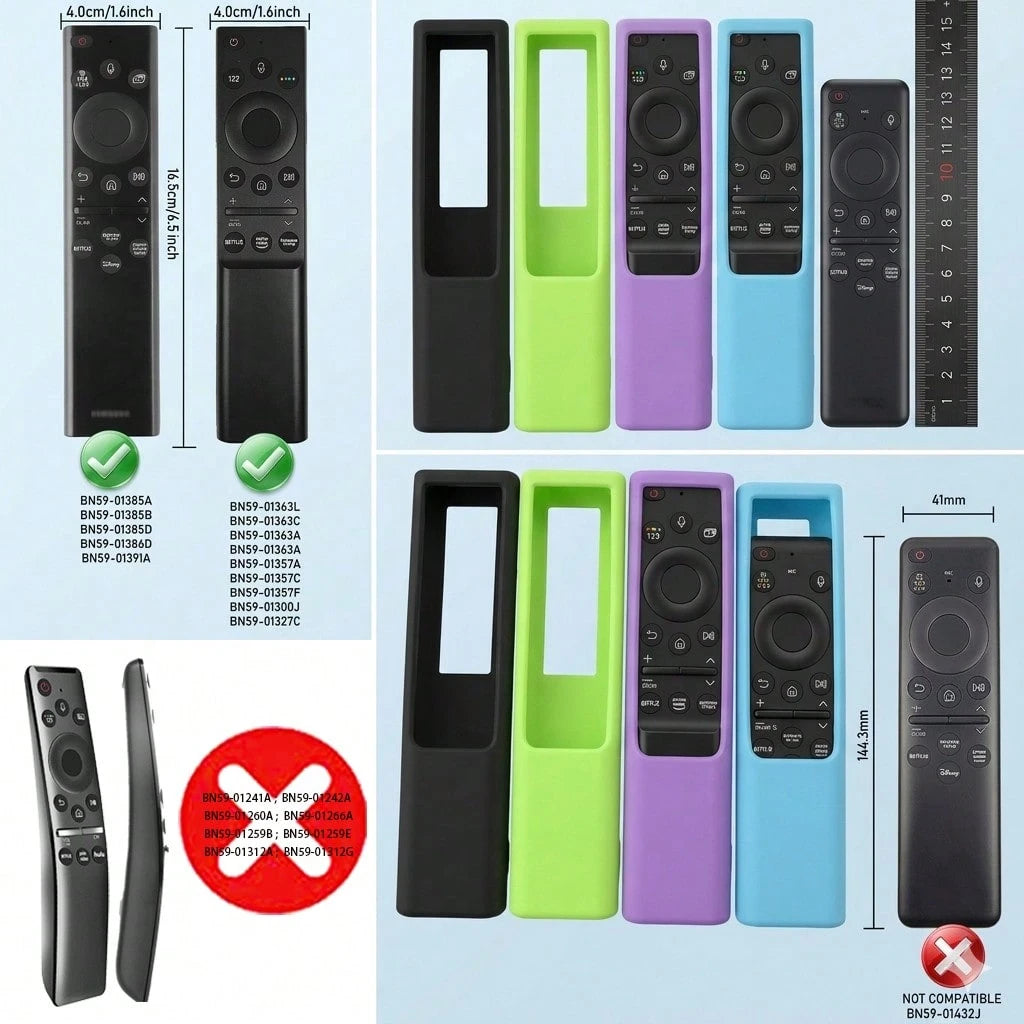1pc Silicone Protective Case, Compatible With Samsung Smart TV Remote (2021/2022 Models), Slip-Resistant With Lanyard, Glow-In-The-Dark