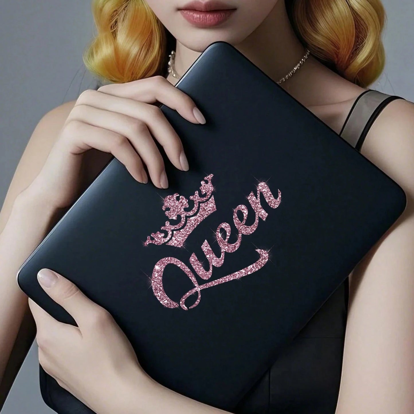 1pc Silver Crown Queen Car Sticker, Rhinestone Shiny Fashionable Waterproof Vinyl Decal, Suitable For Car, Laptop, Cup, Window And More