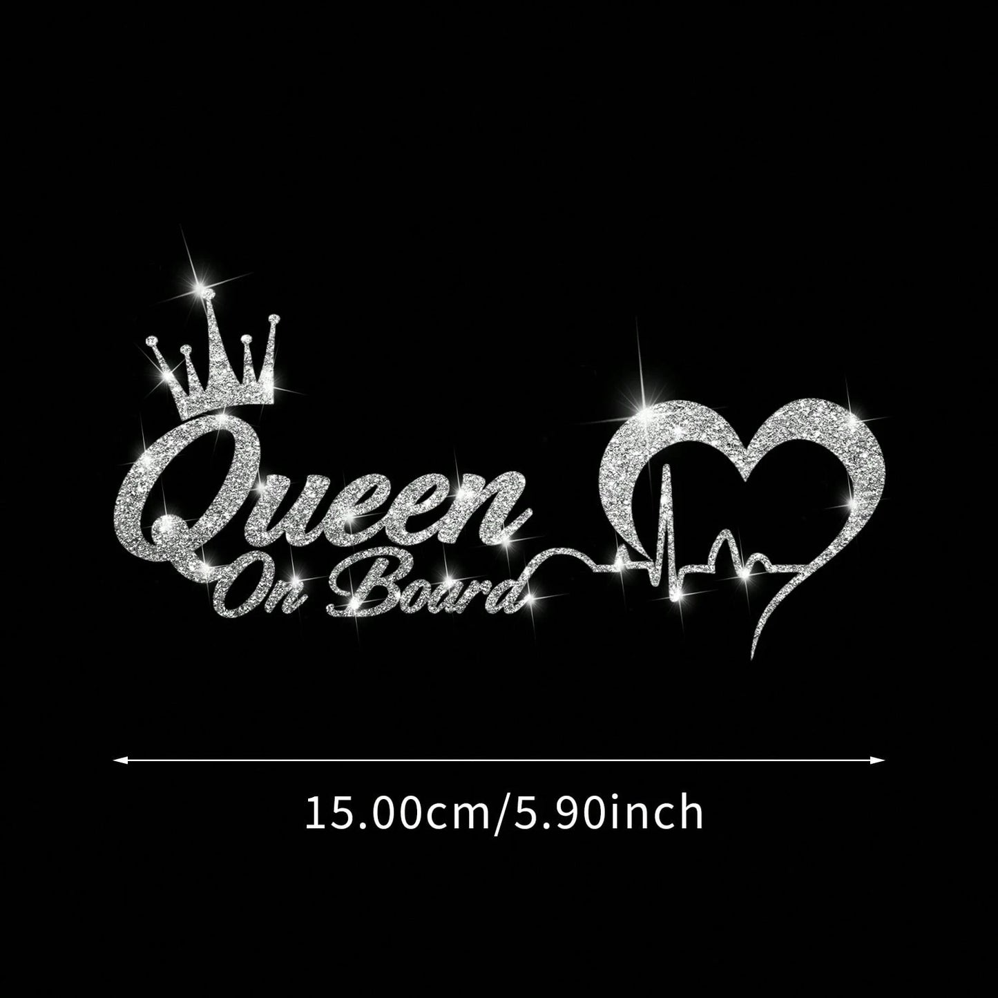 1pc Silver Crown Queen Car Sticker, Rhinestone Shiny Fashionable Waterproof Vinyl Decal, Suitable For Car, Laptop, Cup, Window And More