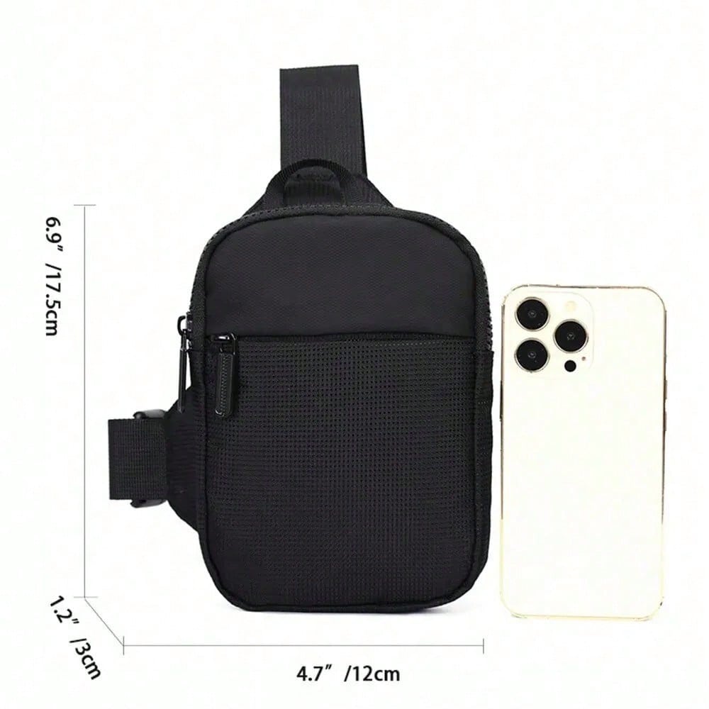 1pc Simple And Casual Men's Chest Bag, Lightweight And Compact With Zipper, Adjustable Shoulder Strap, Suitable For Outdoor Activities, Cycling, Shopping, Can Hold Mobile Phones And Valuable Items, Su