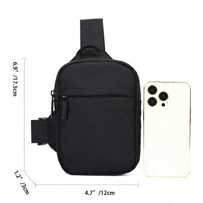 1pc Simple And Casual Men's Chest Bag, Lightweight And Compact With Zipper, Adjustable Shoulder Strap, Suitable For Outdoor Activities, Cycling, Shopping, Can Hold Mobile Phones And Valuable Items, Su