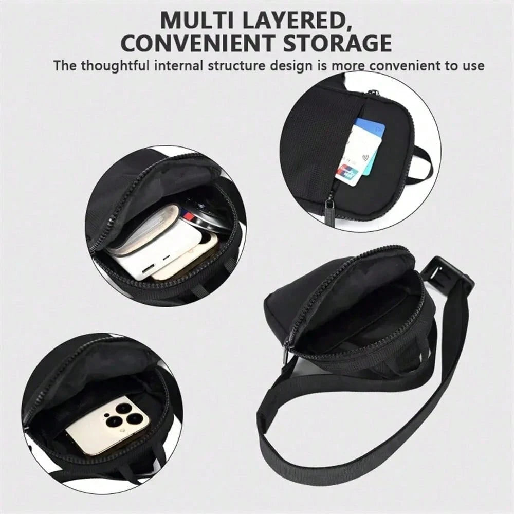 1pc Simple And Casual Men's Chest Bag, Lightweight And Compact With Zipper, Adjustable Shoulder Strap, Suitable For Outdoor Activities, Cycling, Shopping, Can Hold Mobile Phones And Valuable Items, Su
