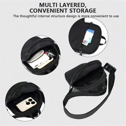 1pc Simple And Casual Men's Chest Bag, Lightweight And Compact With Zipper, Adjustable Shoulder Strap, Suitable For Outdoor Activities, Cycling, Shopping, Can Hold Mobile Phones And Valuable Items, Su