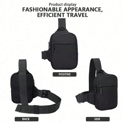 1pc Simple And Casual Men's Chest Bag, Lightweight And Compact With Zipper, Adjustable Shoulder Strap, Suitable For Outdoor Activities, Cycling, Shopping, Can Hold Mobile Phones And Valuable Items, Su