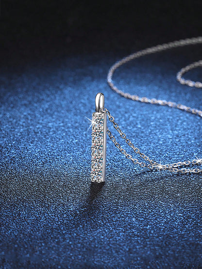 1pc Simple And Versatile 925 Silver 0.5ct Moissanite Pendant Necklace, Suitable For Women's Daily Wear, Anniversary And Jewelry Gift