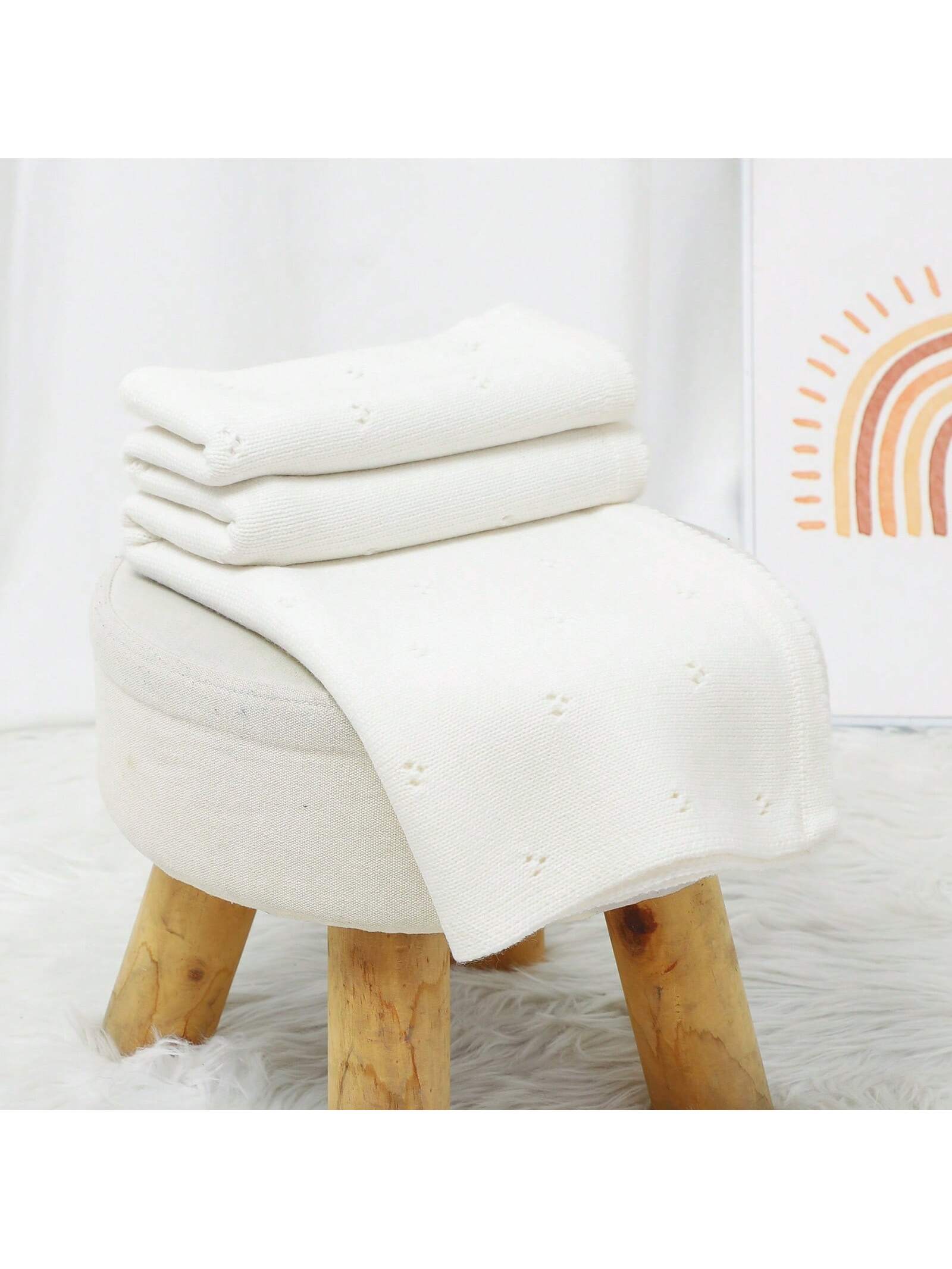 1pc Simple Knit Baby Multi-Use Blanket All Seasons Love Valentine
