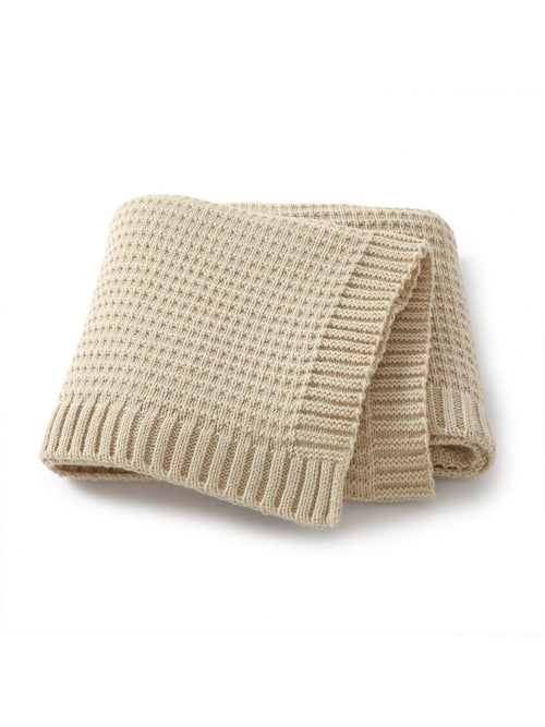 1pc Simple Knitted Baby Blanket, Multi-Season Car/Stroller Wrap Throw Love Valentine