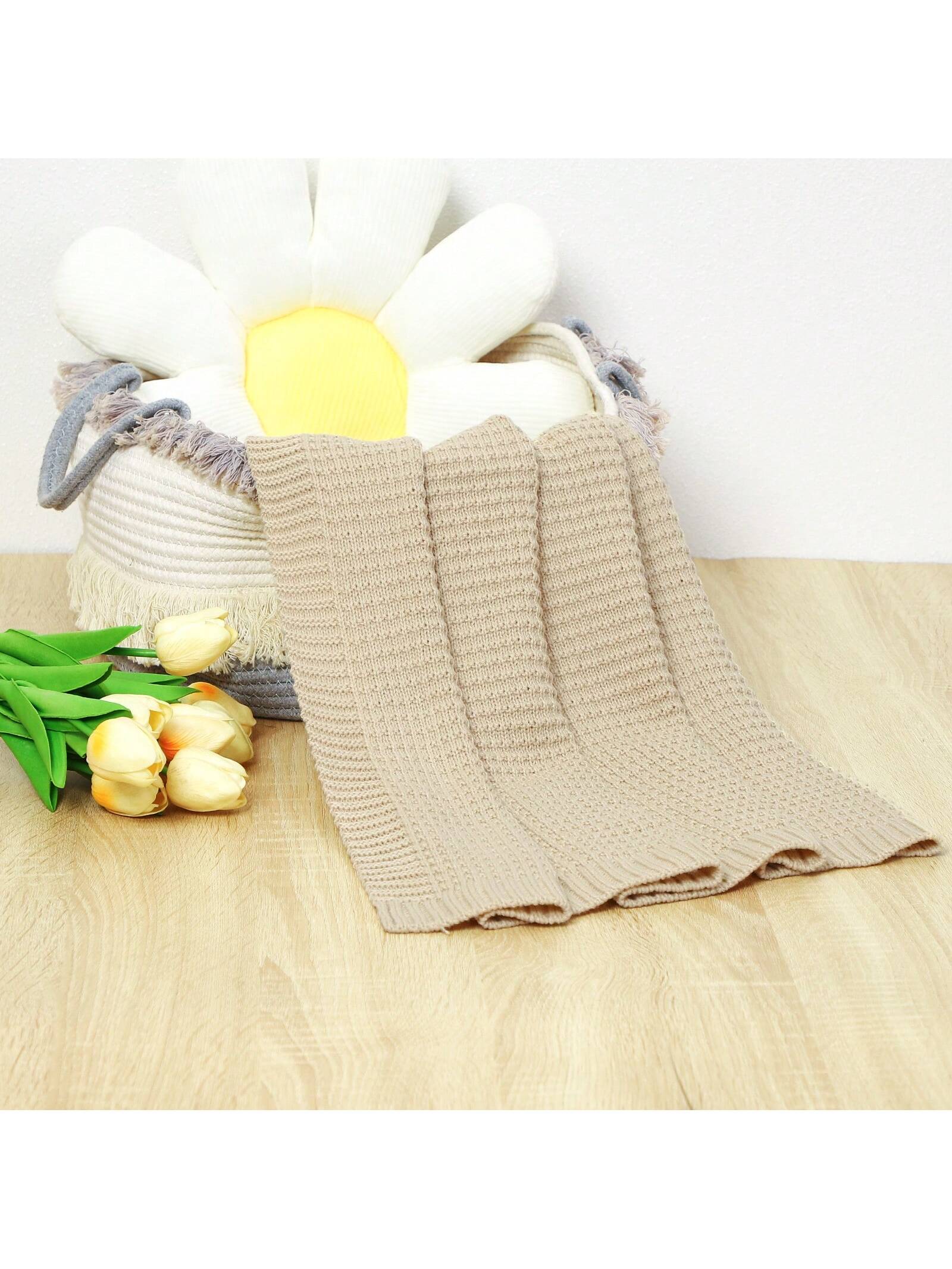 1pc Simple Knitted Baby Blanket, Multi-Season Car/Stroller Wrap Throw Love Valentine