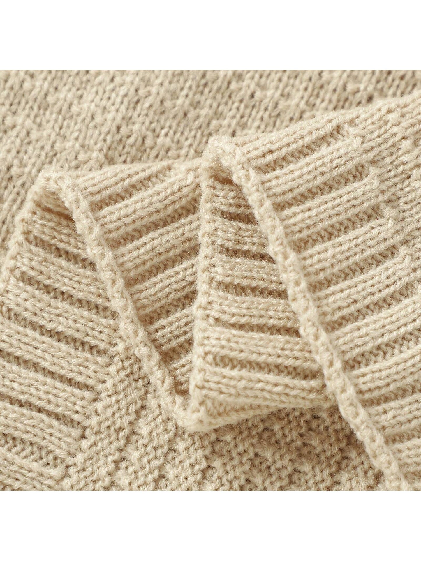 1pc Simple Knitted Baby Blanket, Multi-Season Car/Stroller Wrap Throw Love Valentine