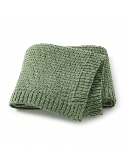 1pc Simple Knitted Baby Blanket, Multi-Season Car/Stroller Wrap Throw Love Valentine