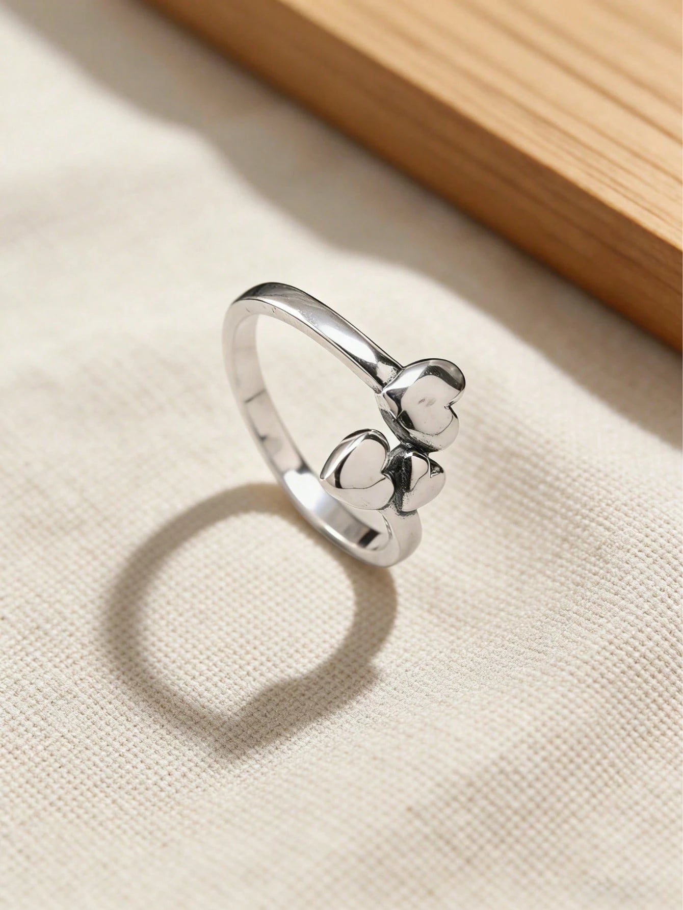 1pc Simple Unique 925 Hot Selling Sterling Silver Heart To Heart Ring Adorned Hearts Ring Light Cable Chain Bohemian Style High-End Light Luxury DIY Pendant Women Fine Jewelry Valentine's Day Gifts JA