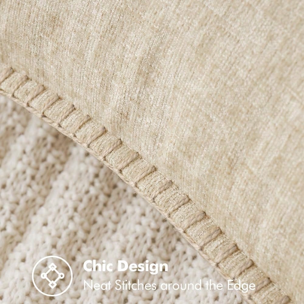 1pc Soft & Comfortable Beige Sherpa Pillow Cover With Sewn Edges, Suitable For Sofa And Bed, Spring/Summer