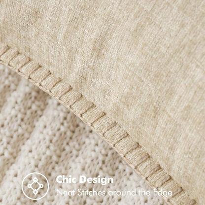 1pc Soft & Comfortable Beige Sherpa Pillow Cover With Sewn Edges, Suitable For Sofa And Bed, Spring/Summer