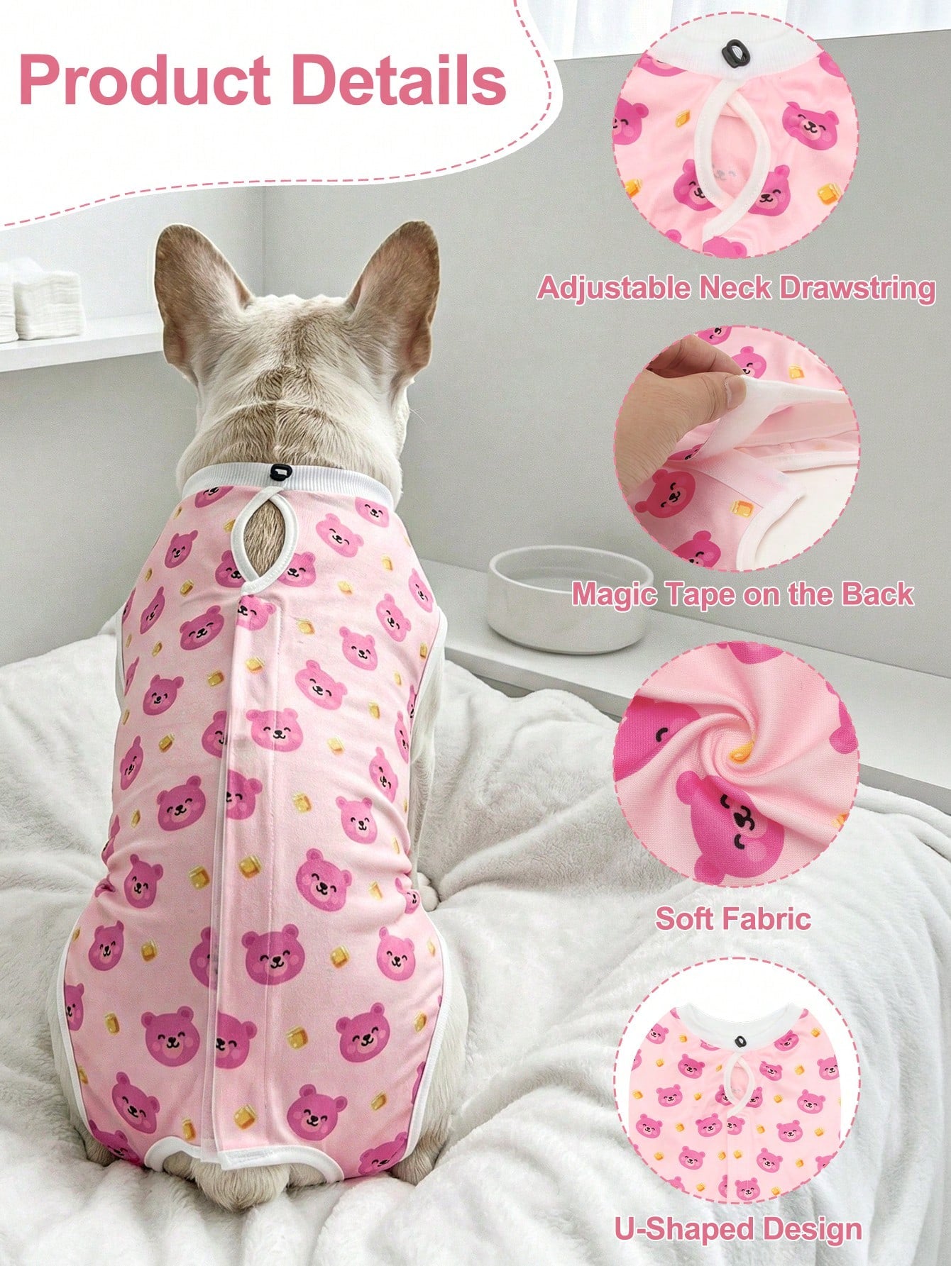 1pc Soft & Lightweight Dog Spay/Neuter Recovery Suit, Anti-Licking, Suitable For Female & Male Dogs After Surgery Or Weaning Period