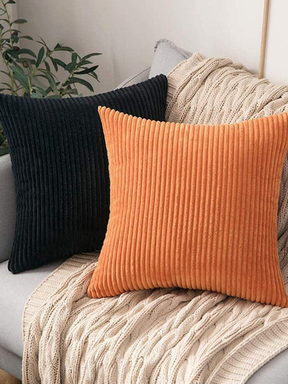 1pc Solid Color Cushion Cover Without Filler, Modern Woven Fabric Throw Pillow Cover For Household