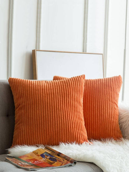 1pc Solid Color Cushion Cover Without Filler, Modern Woven Fabric Throw Pillow Cover For Household