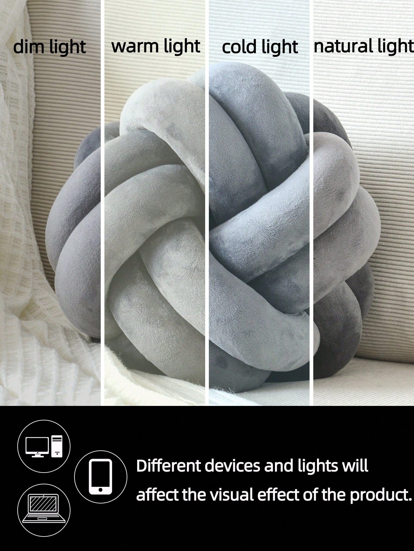 1pc Solid Color Versatile Eight-Faced Plush Ball Decorative Throw Pillow, Living Room, Sofa, Coffee Table, Bedroom Decor