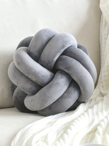 1pc Solid Color Versatile Eight-Faced Plush Ball Decorative Throw Pillow, Living Room, Sofa, Coffee Table, Bedroom Decor