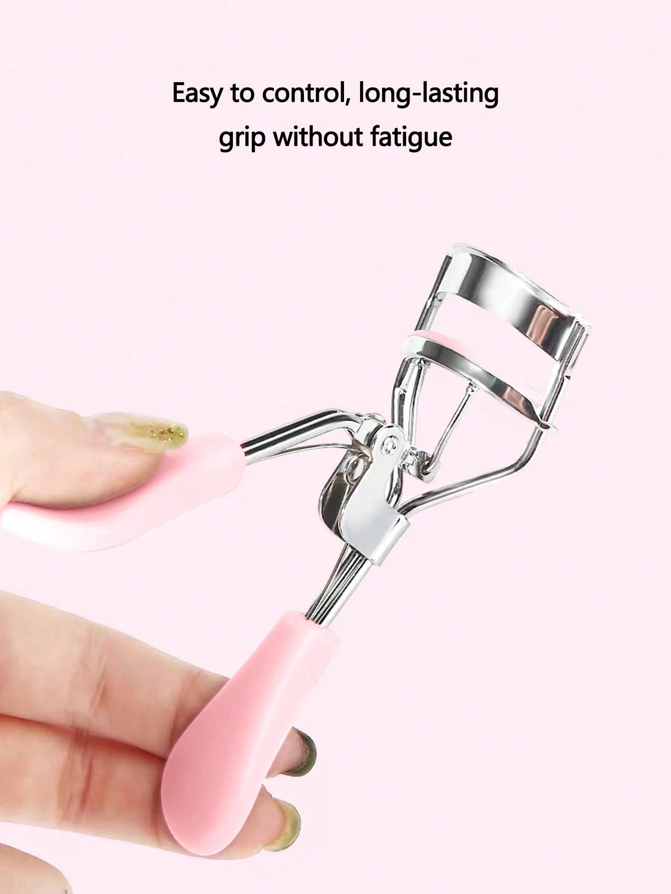 1pc Stainless Steel Eyelash Curler, Mascara Curling Tool, False Eyelash Assistor, Makeup Broad Curved Cosmetic Accessory, Soft Material, Long-Lasting, Comfortable And Easy To Use,Makeup,Cheap,Room Dec