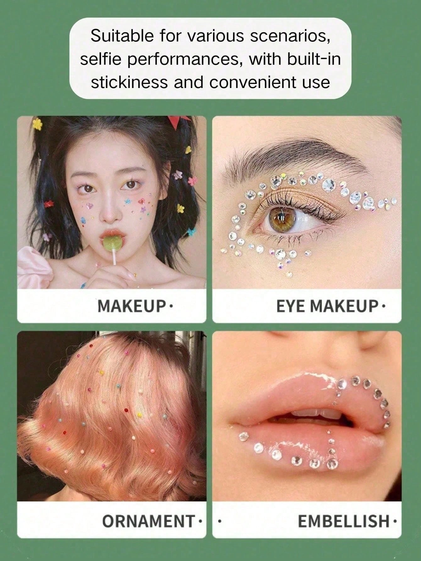 1pc Star Sticker Face Jewelry, Metallic Silver Color With Rhinestone Five-Pointed Star Face Sticker, Suitable For Music Festival Makeup, Sparkling And Versatile For Y2K, Kpop, Carnival, Face Decoratio